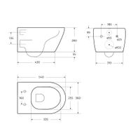 Чаша подвесного унитаза CEZARES MOLVENO арт-CZR-2468-TH-R — фото 3, Подвесные унитазы