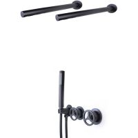 Душевая система Bronze de Luxe Liberty Черная матовая арт-5011B-F — фото 1, Встраиваемые душевые комплекты