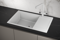 Granula-ES- (БЕЛЫЙ), кухонная мойка, кварц, ESTETICA арт-7807, АРКТИК — фото 1, Кухонные мойки