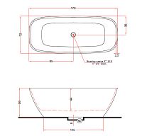 Ванна из искусственного камня Gruppo Treesse Brio 170x72 без гидромассажа арт-V297BO — фото 2, Ванны из искусственного камня