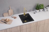 Мойка для кухни ALVEUS GRANITAL ATROX 10 CARBON - G91 400 X 500 1X в комплекте с сифоном 1132823 арт-1139771.0 — фото 3, Кухонные мойки