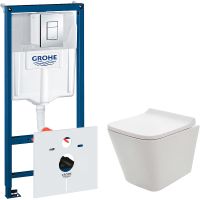 Комплект унитаза AQUAme AQM2004 с инсталляцией Grohe Rapid SL 38775001 с сиденьем Микролифт и клавиш арт-AQM2004+38775001 — фото 1, Комплекты унитаз + инсталляция