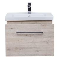 Тумба BIG INN, 65 см, подвесная, 1 ящик + выдвижной внутренний ящик, дуб кантри арт-77.0202D — фото 7, Тумбы под раковину