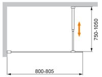 Душевая шторка на ванну CEZARES арт-LIBERTA-V-1-80/155-C-NERO — фото 2, Неподвижные шторки для ванной