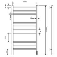 Электрический полотенцесушитель Comfysan Noumi EC-10 100x40 Хром арт-013875 — фото 2, Электрические полотенцесушители