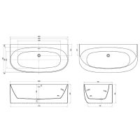 Акриловая ванна Azario Cambridge 180х88 без гидромассажа арт-CAM18090 — фото 4, Акриловые ванны