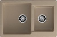 GRANFEST Мойка PRACTIK 780K 2 чаши 780*510мм песочный арт.GF- арт-P-780K песочный — фото 2, Кухонные мойки