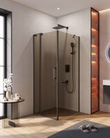 Душевой уголок CEZARES арт-SLIDER-AH-1-90-70/80-BR-NERO — фото 1, Прямоугольные душевые уголки