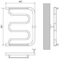 Товар: Водяной полотенцесушитель Melodia della vita Foxtrot 50x40х1 с полкой Полированная сталь арт-MTRFT5040 - фото 2 Водяной полотенцесушитель Melodia della vita Foxtrot 50x40х1 с полкой Полированная сталь арт-MTRFT5040 — фото 2, Водяные полотенцесушители
