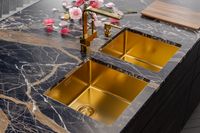 Мойка для кухни KOMBINO 20 MONARCH BRONZE SAT-90 500X400X195 U в комплекте с выпуском без сифона арт-1140665.0 — фото 2, Кухонные мойки