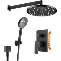 Душевая система Swedbe Platta Черная матовая арт-5554B — фото 4, Встраиваемые душевые комплекты