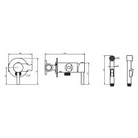 Гигиенический душ со смесителем Dorff Logic Черный арт-D3075000BL — фото 4, Гигиенические души