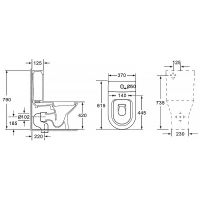Унитаз компакт Azario Fretta New с бачком и сиденьем Микролифт арт-AZ-1223B — фото 11, Напольные унитазы
