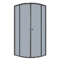 Душевое ограждение Niagara Eco (80х80х190) четверть круга,раздвижное,черный,стекло тонир арт-NG-1003-14T — фото 3, Душевые уголки четверть круга