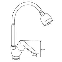 Смеситель для кухни Melodia della vita Rock Хром арт-MDV35211 — фото 2, Смесители для кухни