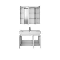 Тумба Q (D), 80 см, подвесная, 3 дверцы, белый глянец арт-99.1003 — фото 4, Тумбы под раковину