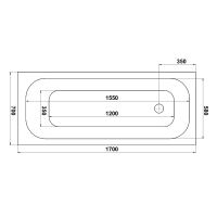 Акриловая ванна Bas Лира 170x70 без гидромассажа арт-З 00135 — фото 3, Акриловые ванны