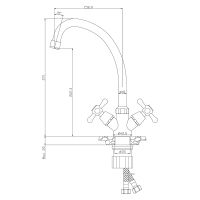 Смеситель для кухни Rossinka Хром арт-Y02-71U — фото 2, Смесители для кухни
