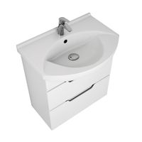 Тумба LAGUNA PLUS, 85 см, подвесная/напольная, 2 ящика, с опорами, белый глянец арт-99.0107 — фото 2, Тумбы под раковину