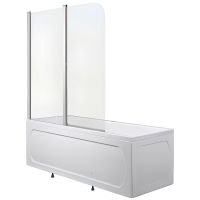 Шторка на ванну 1MarKa HX-121 120x138 профиль Хром стекло прозрачное арт-05штп121 — фото 1, Шторки для ванной распашные