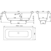 Ванна из искусственного камня Salini Orlanda Axis 190х80 Белая матовая арт-103221M — фото 2, Ванны из искусственного камня