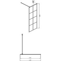 Душевая перегородка Ambassador Walk-in 120х200 профиль Черный стекло прозрачное арт-15031238 — фото 3, Душевые перегородки