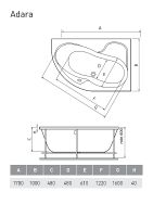 Акриловая ванна Relisan Adara 170x100 R без гидромассажа арт-Гл000013732 — фото 4, Акриловые ванны