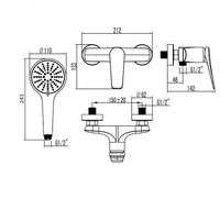 Смеситель для душа Lemark Bronx Графит арт-LM3703GM — фото 2, Смеситель для душа