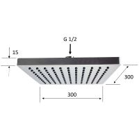 Верхний душ Remer Хром арт-356SD30X — фото 2, Верхние души