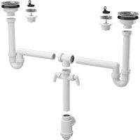 Сифон для кухонной мойки Alcaplast универсальный Белый арт-A8000 — фото 1, Сифоны для кухонной мойки