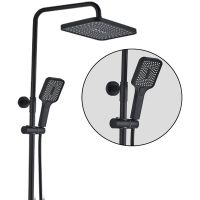 Душевая система ALMAes GaLaxy с термостатом Черная матовая арт-SDI-1801 — фото 4, Душевые стойки