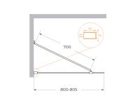 Душевая шторка на ванну CEZARES арт-LIBERTA-V-1-TB-80/155-C-NERO — фото 2, Неподвижные шторки для ванной
