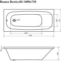 Акриловая ванна Corpa Nera Botticelli 160x75 без гидромассажа арт-CN05014WH — фото 4, Акриловые ванны