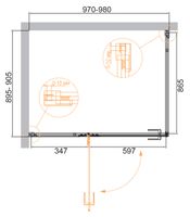 Душевой уголок CEZARES арт-BELLAGIO-AH-1-100/90-C-BORO — фото 2, Прямоугольные душевые уголки