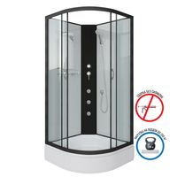 Душевая кабина Niagara Classic NG-6702-14BKG (100х100х200) средний поддон(26см),черный,стекло прозра арт-67021414BKG — фото 2, Душевые кабины