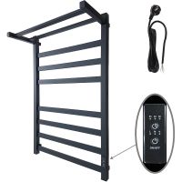 Электрический полотенцесушитель Маргроид 8110 профильный 810x500 с полкой Черный арт-8110-8050-5179-9005 — фото 1, Электрические полотенцесушители