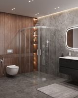 Душевой уголок CEZARES арт-MOLVENO-RH-2-130/100-C-Cr-IV — фото 1, Асимметричные душевые уголки