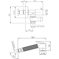 Гигиенический душ с запорным вентилем Bossini Nikita Gom Хром арт-E57004B.030 — фото 2, Гигиенические души