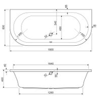 Акриловая ванна CEZARES арт-METAURO-wall-180-80-40-W37 — фото 3, Акриловые ванны