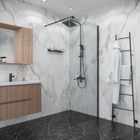 Душевая перегородка Niagara Eco (90х190) черный,стекло прозрачное,1 место арт-NG-551-90BLACK — фото 1, Душевые перегородки