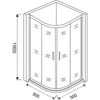 Душевой уголок Good Door Cofe R-90-C-CH 90x90 профиль Хром стекло прозрачное арт-КФ00022 — фото 2, Душевые уголки четверть круга