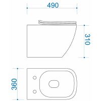 Унитаз Maretti Elena подвесной с сиденьем Микролифт арт-EA10PBM88-844 — фото 2, Подвесные унитазы