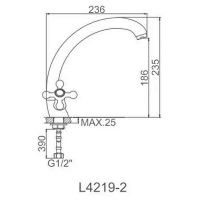 Смеситель для кухни Ledeme H19 4219-2L Хром арт-527559 — фото 2, Смесители для кухни