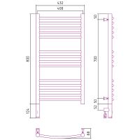 Электрический полотенцесушитель Сунержа Богема 3.0 800x400 L Хром арт-00-5802-8040 — фото 4, Электрические полотенцесушители