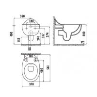Унитаз Creavit Foglia подвесной Белый без сиденья арт-FG321-11CB00E-0000 — фото 2, Подвесные унитазы