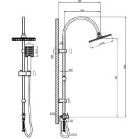 Душевая система ESKO Хром арт-ST02 ESKO — фото 4, Душевые стойки