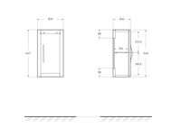 Шкафчик подвесной с одной распашной дверцей, реверсивный CEZARES TIFFANY Grigio Nuvola арт-55246 — фото 2, Шкафы для ванной