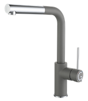 Rivelato Смеситель для кухни Albano Г-обр.с выдвижной лейкой D-35мм grigio metallizzato cromo арт. арт-1573503 grigio cromo — фото 1, Смесители для кухни