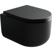 Унитаз Ceramicanova Ulma Rimless подвесной Черный матовый с сиденьем Микролифт арт-CN4006MB — фото 1, Подвесные унитазы