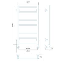 Водяной полотенцесушитель Larusso Джаз Премиум П7 400x800 Хром арт-4670078535658 — фото 2, Водяные полотенцесушители